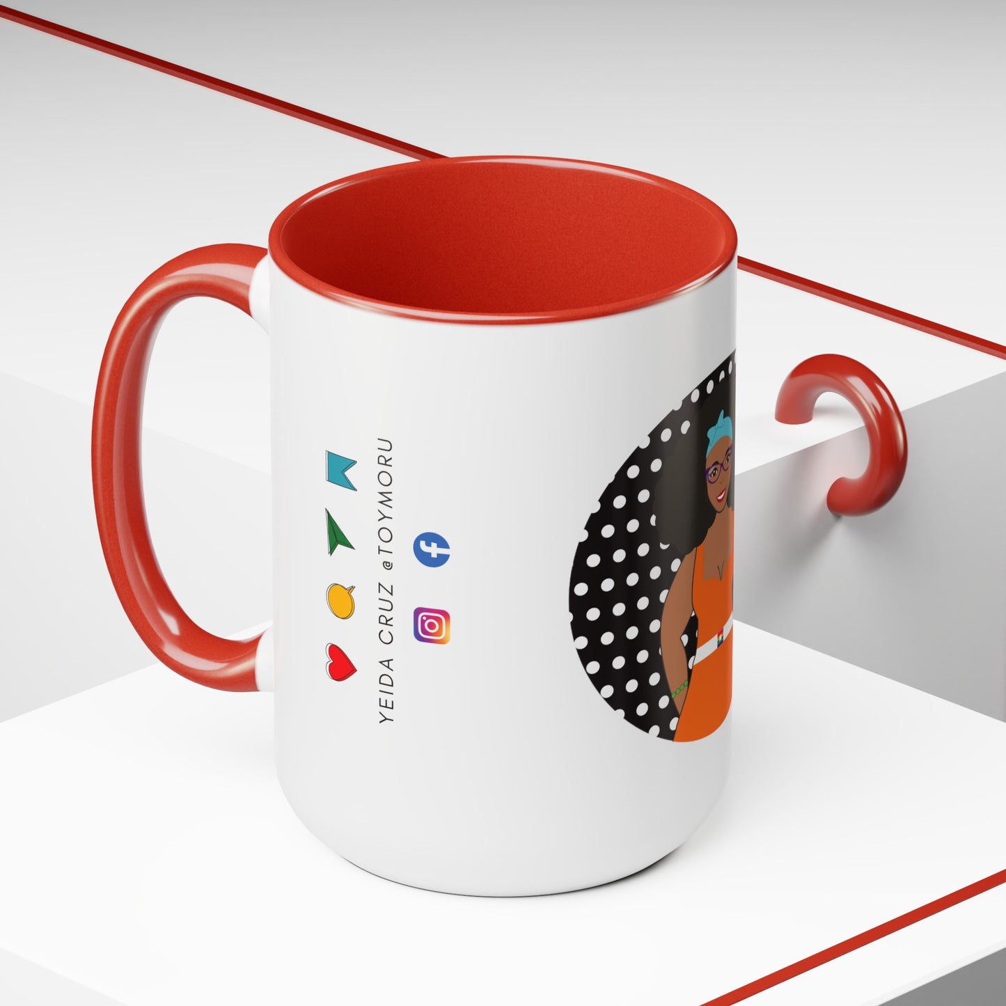 Two-Tone Coffee Mugs, 15oz