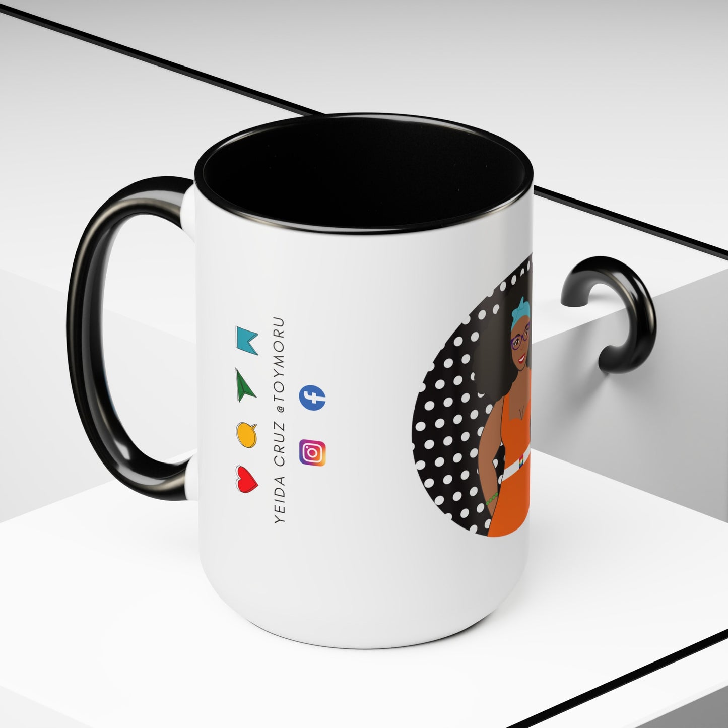 Two-Tone Coffee Mugs, 15oz
