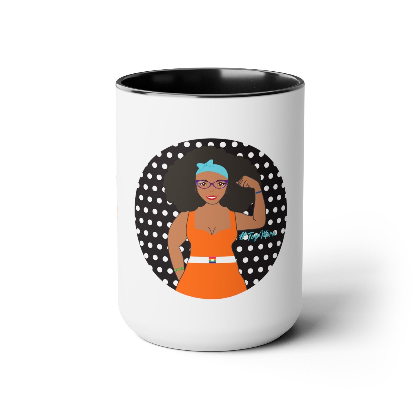 Two-Tone Coffee Mugs, 15oz