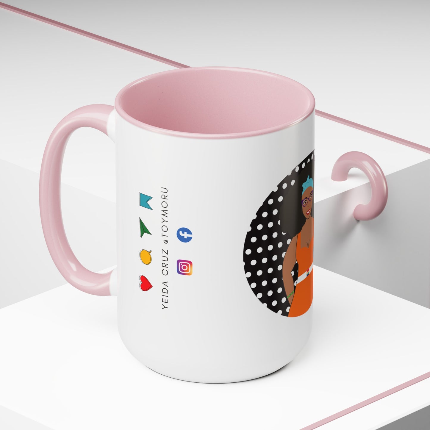Two-Tone Coffee Mugs, 15oz