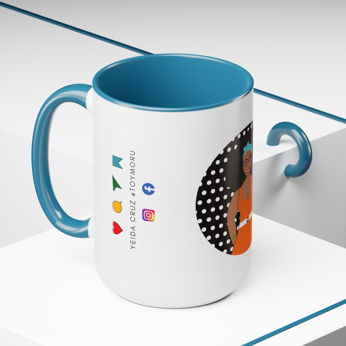 Two-Tone Coffee Mugs, 15oz