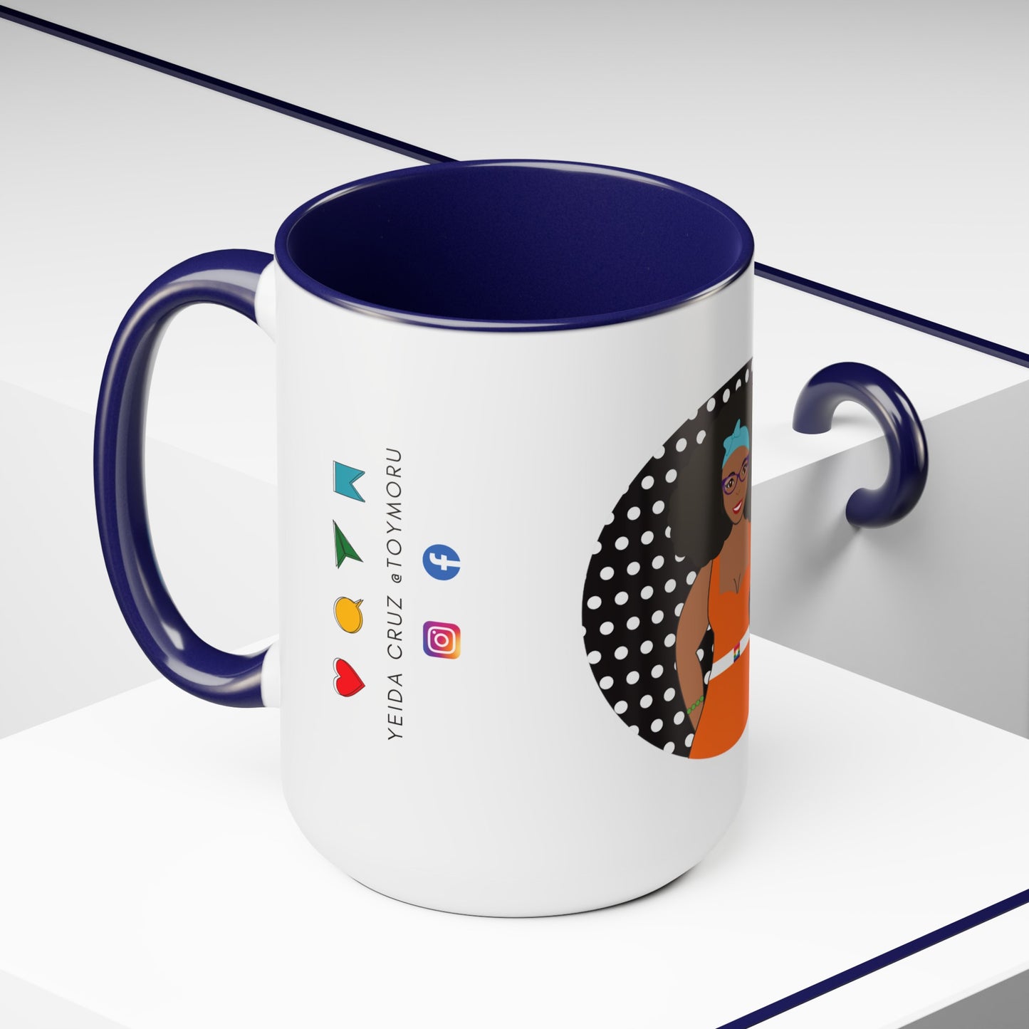 Two-Tone Coffee Mugs, 15oz